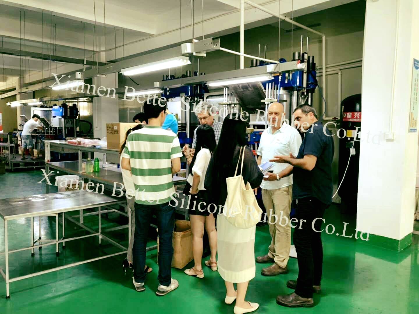 Our Israeli customer came to our silicone rubber factory for the second time to inspect